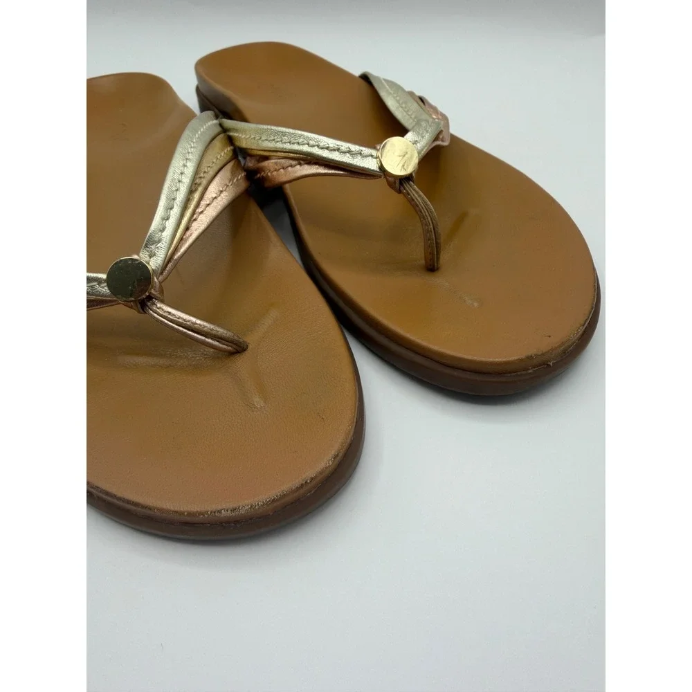 Vionic Palm Catalina Thong Sandals Womens 9M Metallic Gold Rose‎ Gold Flip Flop